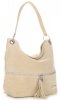 Bőr táska shopper bag Vittoria Gotti bézs V3821